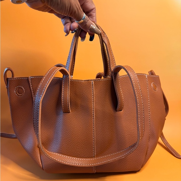 Boho Chic Tan Faux Leather Tote 👜 - Picture 9 of 9